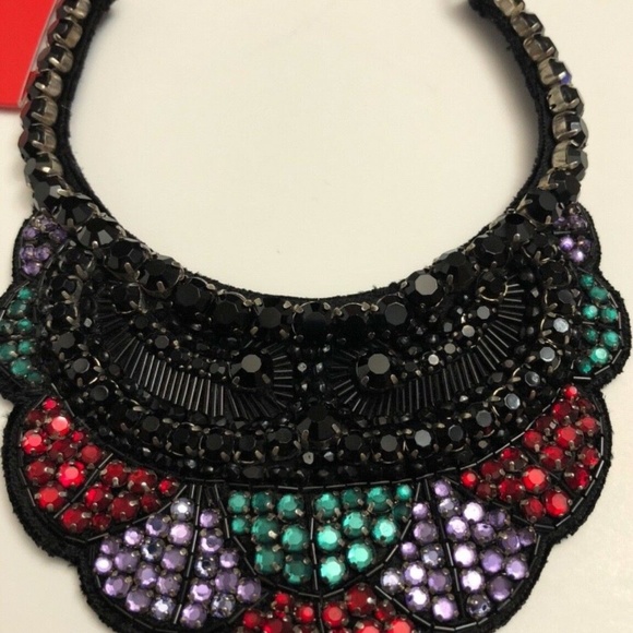 VALENTINO STATEMENT CRYSTAL LAYERED NECKLACE - Picture 3 of 5